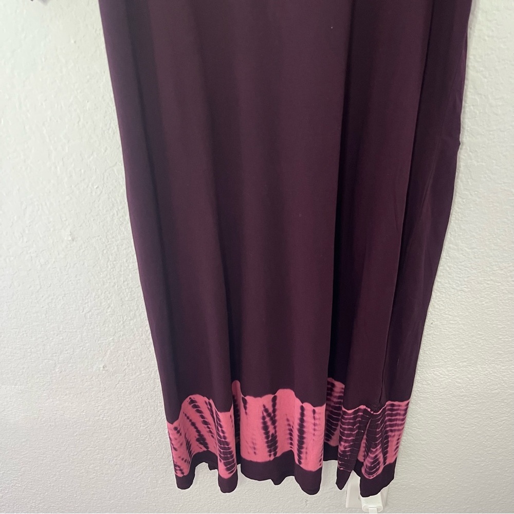 J.JILL PURE JILL TIE-DYED-BORDER PONTE KNIT MIDI DRESS IN ACAI MULTI SMALL - Picture 14 of 14